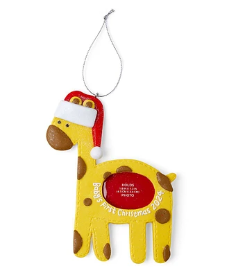 6" Christmas Yellow Giraffe Frame Ornament by Place & Time