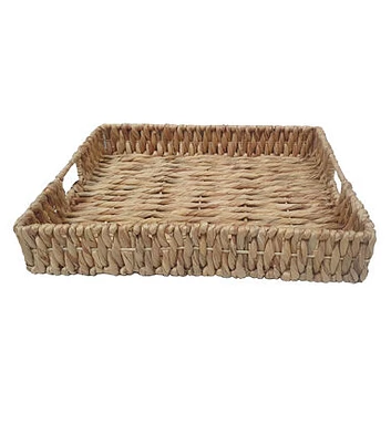 20" x 16" Natural Water Hyacinth Woven Tray by Place & Time