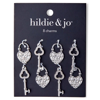 8ct Silver Key & Lock Charms by hildie & jo