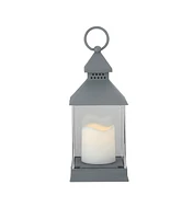 Northlight 9.5" Gray Candle Lantern with Flameless LED Candle