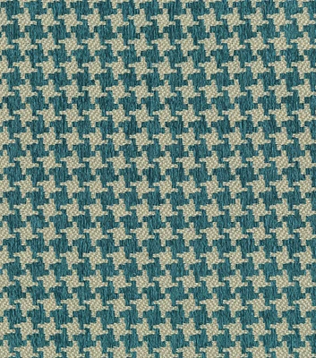 Turquoise Rhea Houndstooth Jacquard Fabrics Swatch