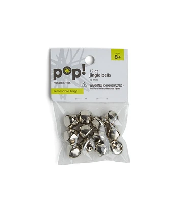 16mm Silver Jingle Bells 12pk by POP!