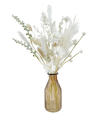 18" Fall Grass & Bunny Tails Floral Arrangement in Vase by Bloom Room