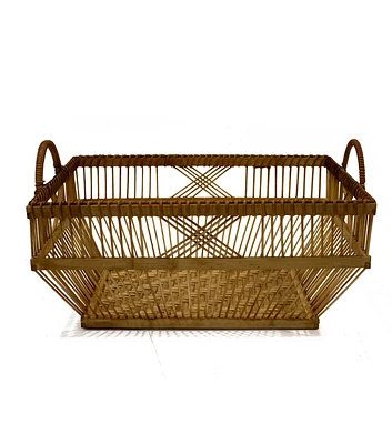 13" x 10" Bamboo Rattan Woven Basket by Place & Time