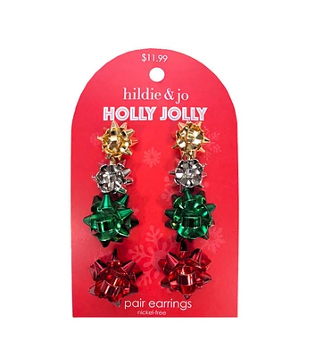 4ct Christmas Bow Earrings by hildie & jo