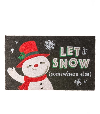 30" x 18" Christmas Snowman Let It Snow Coir Doormat by Place & Time