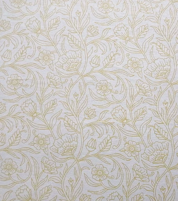 Gold Floral Super Snuggle Flannel Fabric