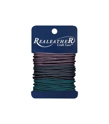 Realeather 2mm Navy Teal & Purple Round Lace Cords 8yds