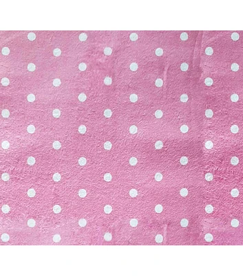 Pink Dots Carnation Super Snuggle Flannel Fabric