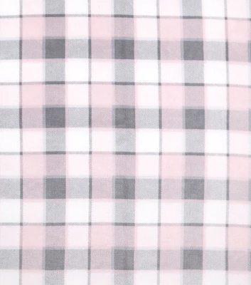 Pink Blackwatch Plaid Sew Lush Fleece Fabric