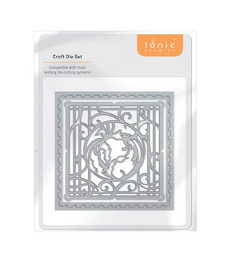 Tonic Studios 3" Vineyard Swirl Square Die Set 2ct