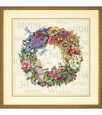 Dimensions 14" Wreath of All Seasons Counted Cross Stitch Kit