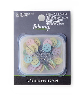 50pk Button Flat Head Pins by Fabany