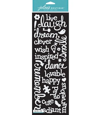 Laugh And Love White Glitter Silhoutte W