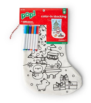 10.5" Christmas Color Your Own Stocking With Markers by POP!