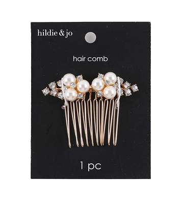 2" Pearl Rhinestones Hair Comb by hildie & jo