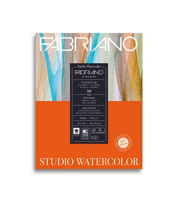 Fabriano Studio Watercolor Pad Hot Press 11"x14" 140lb