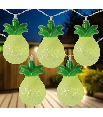 Northlight 10-Count Green Pineapple LED String Lights - 4.5ft Clear Wire