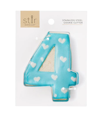 2.5" x 3.5" Stainless Steel Number 4 Cookie Cutter by STIR