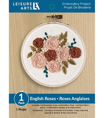 Leisure Arts 4" English Roses Embroidery Kit