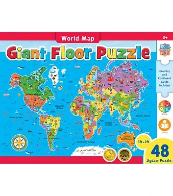 MasterPieces 36" x 24" Educational World Map Floor Puzzle 48pc