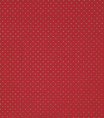 Gold Diamond Dots on Red Christmas Foil Cotton Fabric