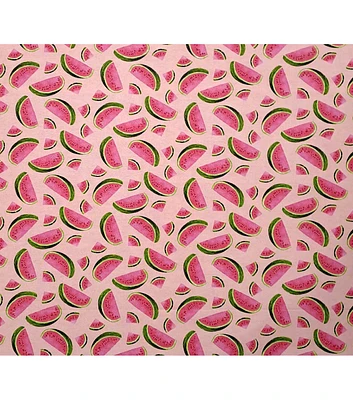 Watermelon Slices on Pink Super Snuggle Flannel Fabric