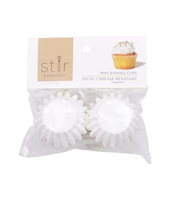 STIR Greasproof Mini White Baking Cups 100ct
