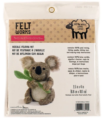 Dimensions 3.5" Koala Wool Roving Needle Felting Kit