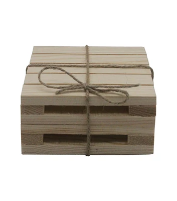 4" Wood Pallet Coasters 2pk by Park Lane