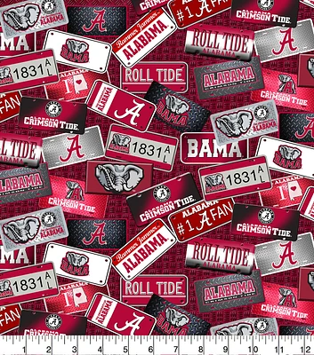 University of Alabama Crimson Tide Cotton Fabric License Plate