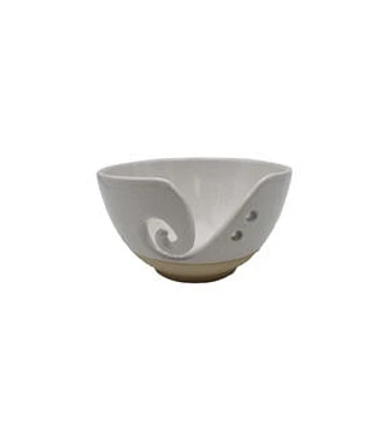 7" White Ceramic Yarn Bowl by K+C