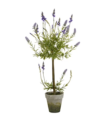 Nearly Natural 34" Lavender Single Ball Topiary Artificial Tree