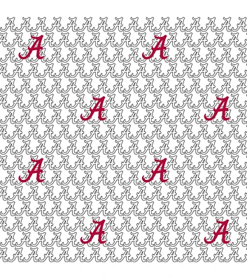 Alabama White Block Letter Cotton College Fabric