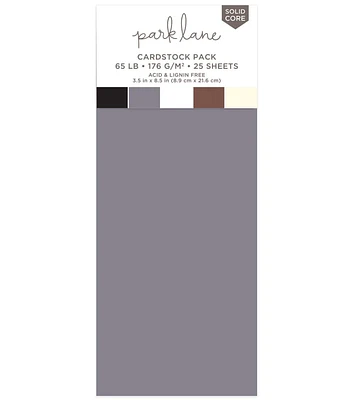 25 Sheet 3.5" x 8.5" Neutral Slimline Cardstock Paper Pack by Park Lane