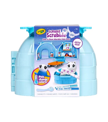 Crayola 7ct Scribble Scrubbie Pets Arctic Igloo Play Set