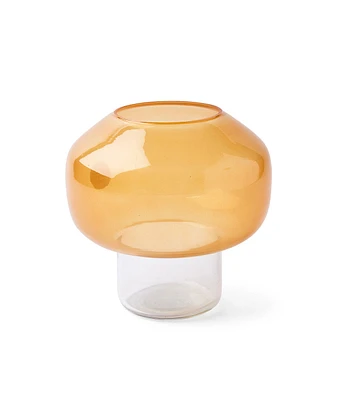 6" Yellow Mushroom Glass Vase by Place & Time