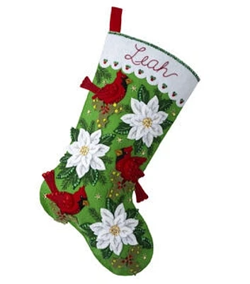 Bucilla 18" Blossoms & Birds Felt Stocking Kit