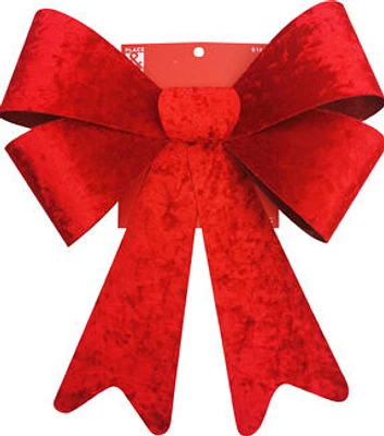 15" Christmas Red Velvet Bow by Place & Time