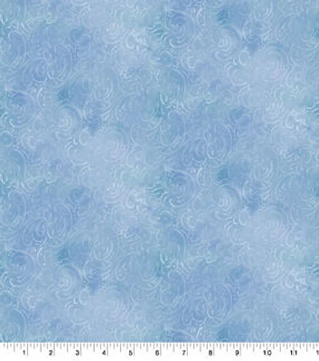 Susan Winget Blue Spring Meadow Swirl Cotton Fabric by Keepsake Calico