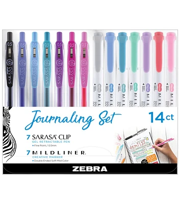 Zebra's Journaling Set Sarasa Clip Gel and Mildliner