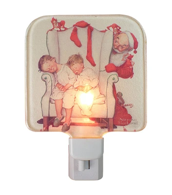 Northlight 6" Norman Rockwell Santa & Children Christmas Night Light