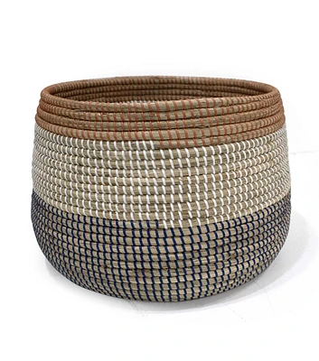 18" Striped Seagrass Woven Basket by Place & Time