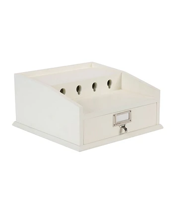 Organize It All 12" White Charging Station With Drawer