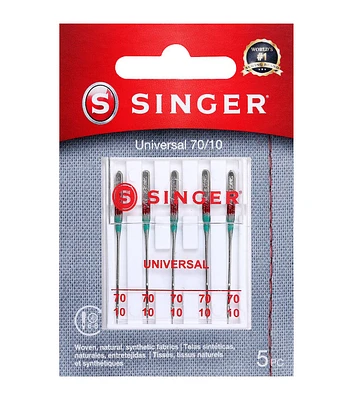 SINGER 90/14 Universal Regular Point Sewing Machine Needles 5ct