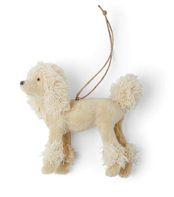 4" Christmas Faux Fur Pet Poodle Dog Ornament by Place & Time