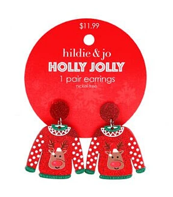 3" Christmas Sweater Earrings by hildie & jo