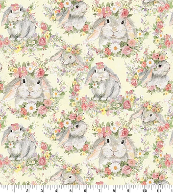 Susan Winget Hello Spring Bunny Easter Cotton Fabric