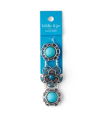 3" Turquoise & Silver Slider by hildie & jo