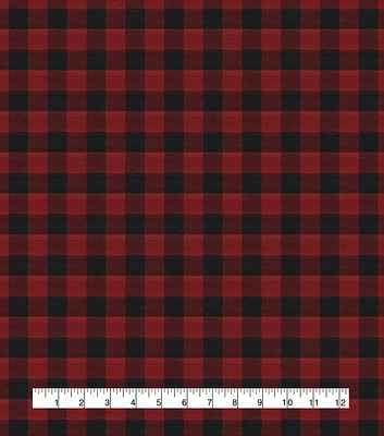 Red Buffalo Checks Christmas Cotton Fabric